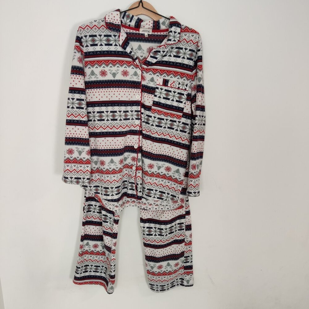 Ardene Women's Fleece Winter PJ Set Size XL Pajama Christmas Snow Holidays